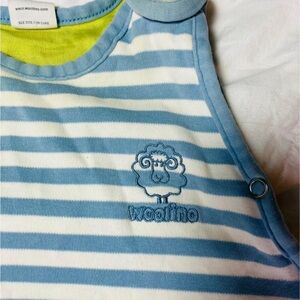 Woolino Blue and White Striped Kids Pajama Sleep Sack